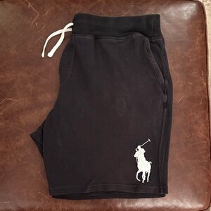 Polo by Ralph Lauren Men's Dark Shorts with White Logo